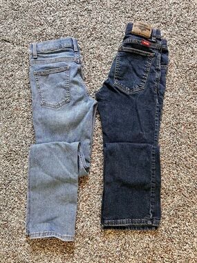 Boy's Dark and light Blue Straight-Leg Jeans